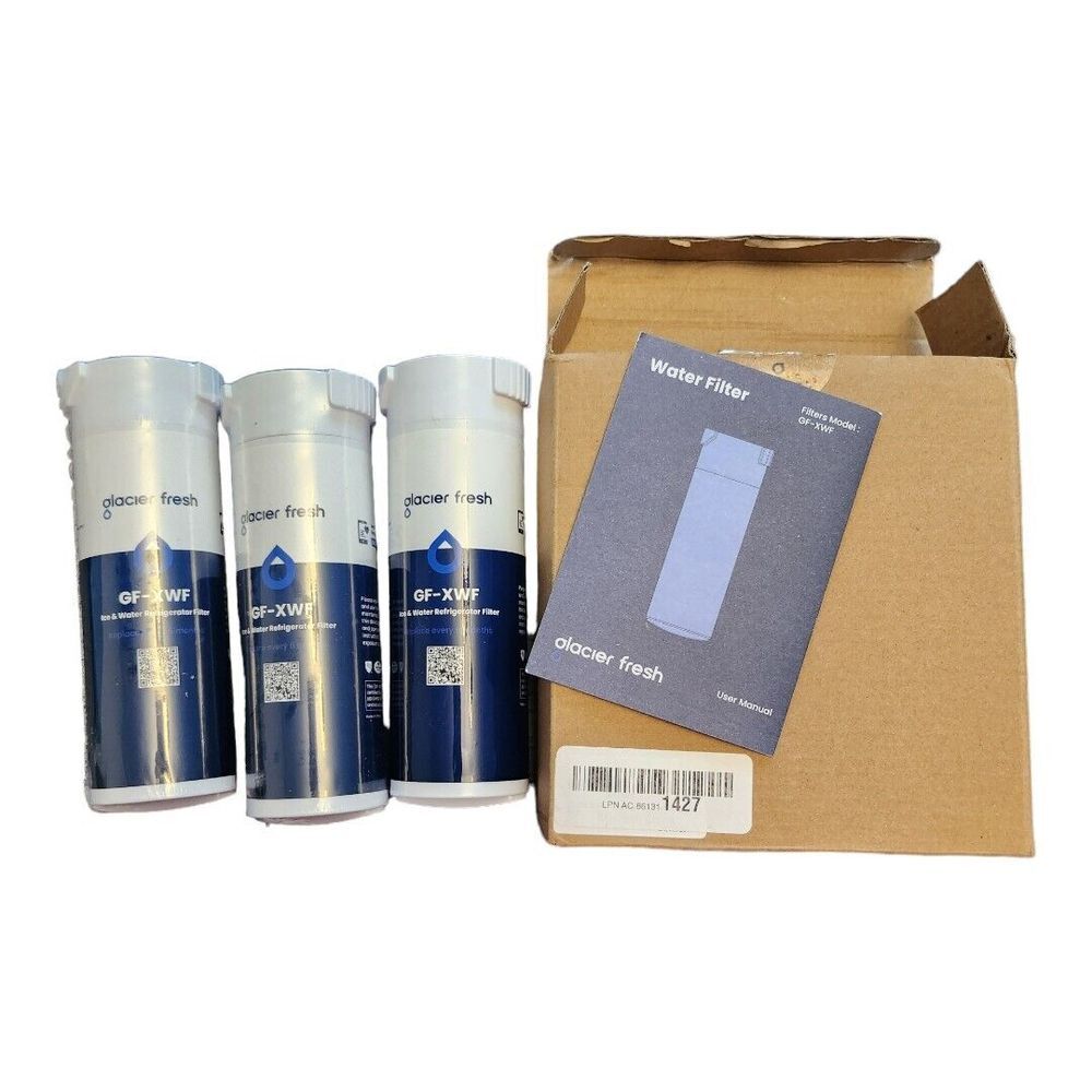 3 Pack GLACIER FRESH GF-XWF Refrigerator‎ Water Filter Replacement for GE XWF